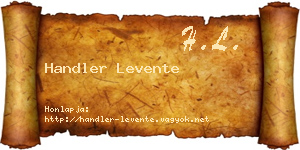 Handler Levente névjegykártya